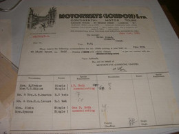 DOCUMENTO MOTORWAYS LONDON 1939 - Royaume-Uni