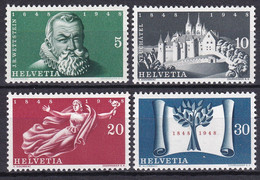 MiNr. 496 - 499 Schweiz1948, 27. Febr. 100 Jahre Schweizer Bundesstaat; 300 Jahre Unabhängigkeit - Postfrisch/**/MNH - Ongebruikt