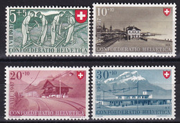 MiNr. 480 - 483 Schweiz1947, 14. Juni. „Pro Patria“: Berufe (III); Bahnhöfe - Postfrisch/**/MNH - Neufs