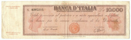 10000 LIRE TITOLO PROVVISORIO TESTINA LUOGOTENENZA UMBERTO 04/08/1945 MB/BB - Sonstige