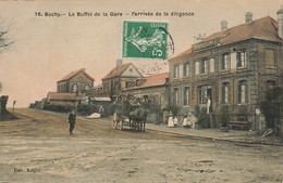 76 - SEINE MARITIME - BUCHY - Buffet De La Gare - Arrivée De La Diligence -1908 - Superbe - 10300 - Buchy