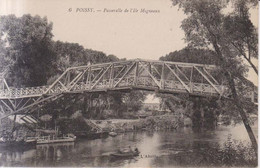 Poissy Passerelle De L'ile Migneaux Carte Postale Animee  1910 - Poissy