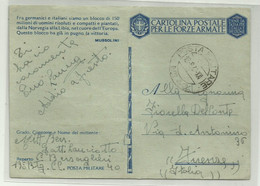 CARTOLINA  POSTALE FORZE ARMATE - BERSAGLIERI 13 BTG . CC. POSTA MILITARE 40 - Stamped Stationery