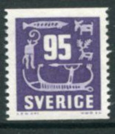 SWEDEN 1964 Definitive: Rock Carving 95 öre MNH / **.  Michel 528 - Unused Stamps