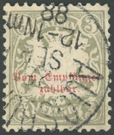 BAYERN P 7 O, 1885, 3 Pf. Türkisgrau, Wz. 3, Pracht, Mi. 130.- - Sonstige & Ohne Zuordnung