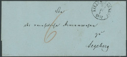 SCHLESWIG-HOLSTEIN 1857, KIELER BAHNHOF Z 1, K1 Und Handschriftliche 6 Auf Briefhülle Nach Segeberg, Pracht - Prephilately