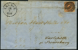 SCHLESWIG-HOLSTEIN DK 4 BRIEF, 141 (CREMPE) Auf 4 S. Punktiert, Brief Fein (starker Registraturbug Durch Die Marke) - Schleswig-Holstein