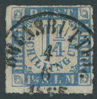 SCHLESWIG-HOLSTEIN 7 O, BRUNSBÜTTEL, K1 Auf 11/4 S. Mittelblau/weißrosa, Bugspur Sonst Pracht - Schleswig-Holstein