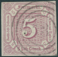 THURN Und TAXIS 18 O, 1859, 5 Sgr. Braunpurpur, Oben Links Lupenrandig Sonst Allseits Breitrandig, Pracht, Gepr. Drahn U - Other & Unclassified