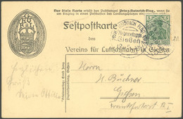 SST Bis 1918 02 BRIEF, GIESSEN PRINZ HEINRICH FLUG 1913 NEBENETAPPE, 12.5.1913, Festpostkarte Des Vereins Für Luftschiff - Covers & Documents