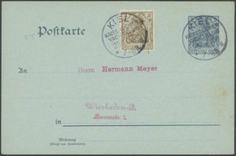 SST Bis 1918 05 BRIEF, KIEL KAISERLICHER YACHTCLUB * A, 25.6.1908, Auf 2 Pf. Germania Ganzsachenkarte Mit 3 Pf. Zusatzfr - Covers & Documents