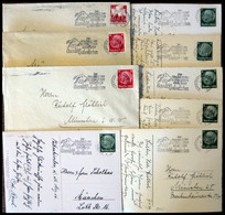 LOTS 1936/41, Sonderstempel DER SCHAUPLATZ DER IV. OLYMPISCHEN WINTERSPIELE GARMISCH PATENKIRCHEN Auf 9 Verschiedenen Po - Other & Unclassified