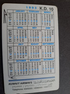 KUWAIT  GPT CARD/MAGNETIC/  ADVERTISING /  1KWAB    CALENDAR      / KWT 21   KD 10     Fine Used Card  ** 10225** - Kuwait