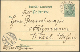 DP CHINA AP 50 BRIEF, Petschili: 1901, 5 Pf. Reichspost - Ganzsachenkarte Mit Stempel K.D. FELDPOSTSTATION Nr. 2 Nach We - China (offices)