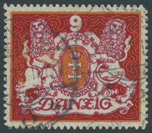 FREIE STADT DANZIG 99X O, 1922, 9 M. Dunkelrötlichorange/dunkelmagenta, Wz. 2X, Pracht, Gepr. Soecknick Und Infla, Mi. 1 - Other & Unclassified