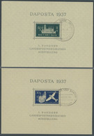 FREIE STADT DANZIG Bl. 1/2bI O, 1937, Blockpaar DAPOSTA Mit Plattenfehler 7 In 1937 Oben Eingekerbt , Sonderstempel, Pra - Other & Unclassified