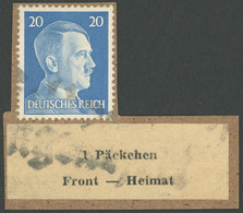 FELDPOSTMARKEN 14I BrfStk, 1943, Kuban-Brückenkopf-Marke, Type I, Mit 20 Pf. Hitler Auf Briefstück, Fotoattest Pickenpac - Occupation 1938-45