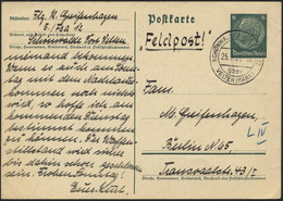 FELDPOST II. WK BELEGE P 226 BRIEF, 1937, 6 Pf. Graugrün Ganzsachen-Manöverkarte Mit Absender Flieger 5/Fea 12/Schönwald - Occupation 1938-45
