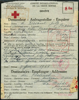 FELDPOST II. WK BELEGE 1944, Rotkreuzvordruck Für Kriegsgefangene Mit Stempeln Des Internationalen Komitee`s Rotes Kreuz - Occupation 1938-45