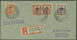 FINSTERWALDE 5b,5aVaII BRIEF, 1946, 8 Pf. Dunkelblauviolett Und Versuchszähnung 8 Pf. Gelblichrot Senkrechte Zähnung Sow - Private & Local Mails