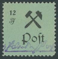 GROSSRÄSCHEN 25IV *, 1945, 12 Pf. Schwarz Auf Grün, Type IV, Falzrest, Pracht - Other & Unclassified