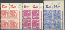 ALLIIERTE BES. 953-55POR **, 1947, 30 - 50 Pf. II. Kontrollausgabe, Je Im Rechten Oberen Eckrandviererblock Mit Durchgez - Other & Unclassified