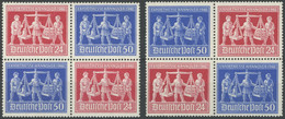 ALLIIERTE BES. VZd 1/2 **, 1948, Exportmesse, Beide Viererblocks, Postfrisch, Pracht, Mi. 80.- - Other & Unclassified