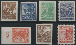 MECKLENBURG-VORPOMMERN 29-36x **, 1946, 3 - 12 Pf. Abschiedsserie, 1. Auflage, Prachtsatz (7 Werte), Mi. 150.- - Other & Unclassified