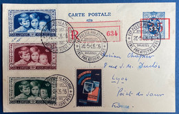 Belgique Carte Postale Recommandée De L'expo Presse Philatelique LIPHIMPREX Avec Serie Effigie Des Enfants Royaux - Cartas