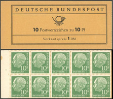 ZUSAMMENDRUCKE MH 6cb **, 1960, Markenheftchen Heuss Lumogen, Erstauflage, Mit Druckereizeichen 5 (nur Die Obere Hälfte  - Other & Unclassified