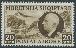 ALBANIEN 312 **, 1939, 20 Q. König Victor Emanuel III, Postfrisch, Pracht, Mi. 120.- - Albania