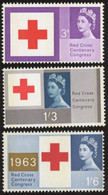 GROSSBRITANNIEN 362-64y **, 1963, Rotes Kreuz Mit Phosphorstreifen, Postfrischer Prachtsatz, Mi. 75.- - Other & Unclassified