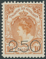 NIEDERLANDE 99 *, 1920, 2.50 G. Auf 10 G. Dunkelorange, Falzrest, Pracht - Other & Unclassified