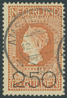 NIEDERLANDE 99 O, 1920, 2.50 G. Auf 10 G. Dunkelorange, Pracht, Mi. 100.- - Other & Unclassified