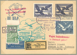 SONDERFLÜGE 29.10.1950, Erinnerungs-Segelflug Wörschach-Graz Zur 100 Jahrfeier Der österreichischen Briefmarke, Diverse  - Otros & Sin Clasificación