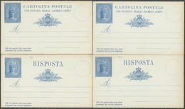 SAN MARINO 1882, 15 C Freiheit, 4 Ungebrauchte Ganzsachendoppelkarten, Pracht, Mi. 120.- - Other & Unclassified