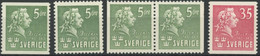 SCHWEDEN 277/8 **, 1940, Bellmann, Postfrischer Prachtsatz (4 Werte Incl. Paar 277DII/Dr) - Other & Unclassified