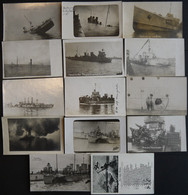 ALTE POSTKARTEN - SCHIFFE KAISERL. MARINE Havarierte Und Untergehende Marine Kriegsschiffe, 14 Verschiedene Fotokarten,  - Krieg