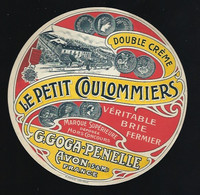 Ancienne Etiquette Fromage Double Crème Le Petit Coulommiers  Brie Fermier G Goga-Penelle Avon Seine Et Marne 77 - Cheese