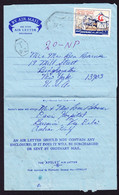 1964 Aerogramm Mit Rot Kreuz Marke Aus Dubai Nach New York Mit Taxstempel. - Kuwait