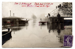 PARIS -- 1910--Porte De Billancourt- 27/01/10 -- Carte-photo Inondations De 1910--cachet Nîmes-30..pas Courante - Alluvioni Del 1910