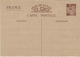Carte FRANCE Entiers Postaux N° SANS VALEUR-CP1 Y & T - Cartas