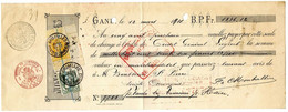 BELGIQUE - COB 78+79 SIMPLE CERCLE BRUXELLES EFFETS DE COMMERCE SUR RECU, 1910 - 1905 Grove Baard