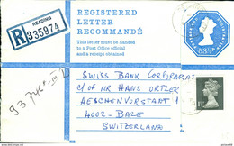 GRANDE BRETAGNE / ENVELOPPE RECOMMANDE DE 1978 A DESTINATION DE BÂLE (SUISSE) - Postmark Collection