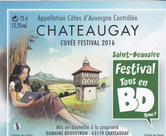 Etiquette Vin BOURGNE Marc Festival Saint-Beauzire 2015 (IRS Team Michel Vaillant - Tischkunst