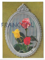 CPSM 3 D. Roses In Mirror / Roses Dans Un Miroir - Cartes Stéréoscopiques