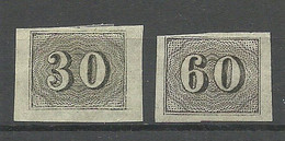 BRAZIL Brazilia O 1850 Michel 13 - 14 (*) Ohne Gummi/mint No Gum - Ongebruikt