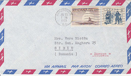 W2930- CANOE, JEAN TALON STAMPS ON COVER, 1963, CANADA - Covers & Documents