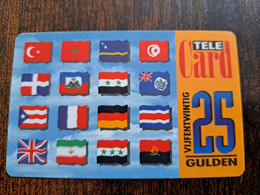 NETHERLANDS  PREPAID 25 HFL  FLAGS DIFFERENTS  TELE-CARD  USED CARD   ** 10282** - Zonder Classificatie