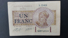 BILLET 1922 FRANCE UN FRANC - Unclassified